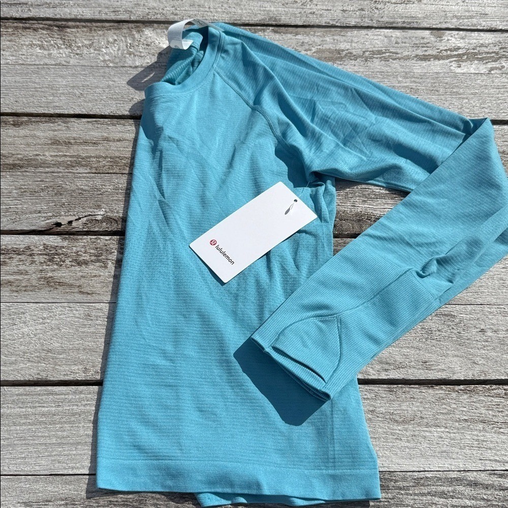 Lululemon Swiftly Tech Long Sleeve 2.0 Race Washed Blue Size 12 NWT